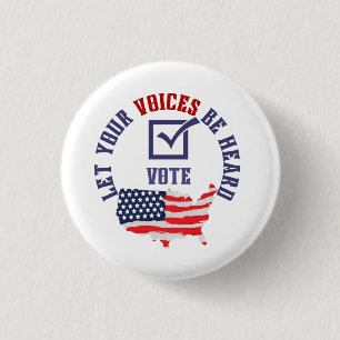 Get out to vote hat 3 cm round badge