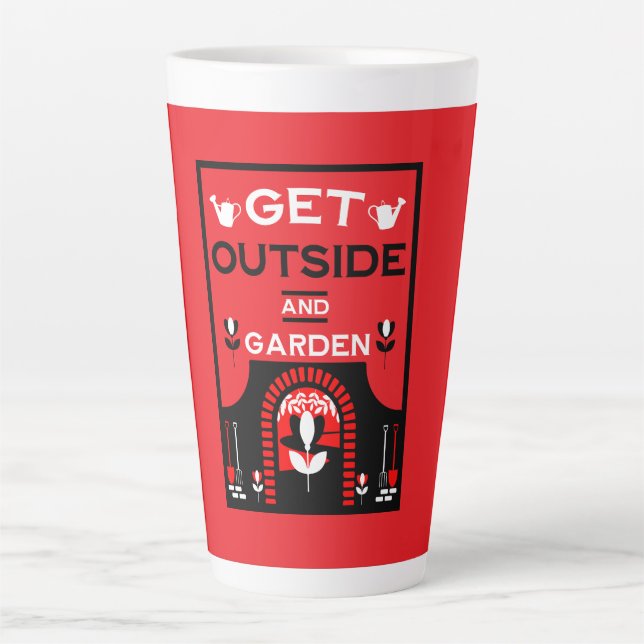 Get Outside Gardening Gift Latte Mug (Front)