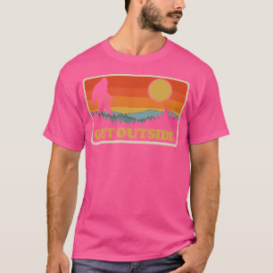 Get Outside Vintage Bigfoot Sunset Mountains  Hiki T-Shirt