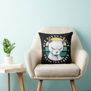 Get outta my way freaking loser, Moody Cat Invitat Cushion