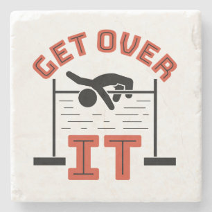 Get Over It Track and Field High Jump Stone Coaster