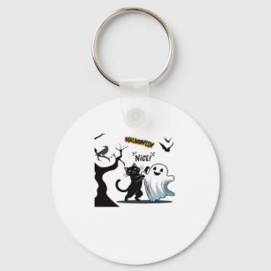 Get ready for a spook-tacular Halloween Nice party Key Ring