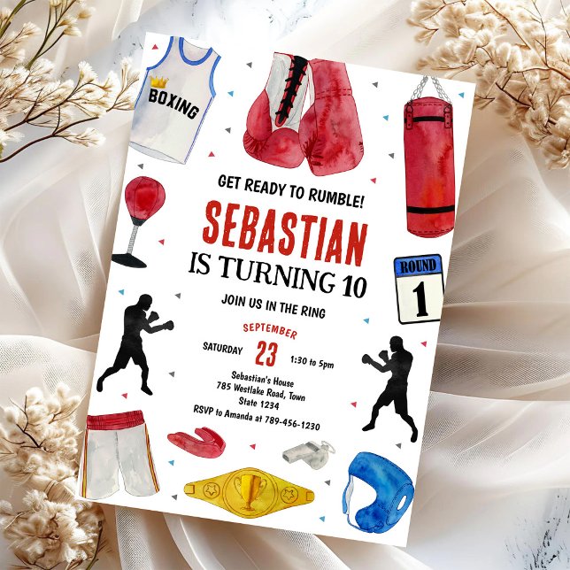Get Ready To Rumble Boxing Birthday Invitation (Creator Uploaded)