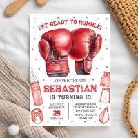 Get Ready To Rumble Boxing Birthday Invitation