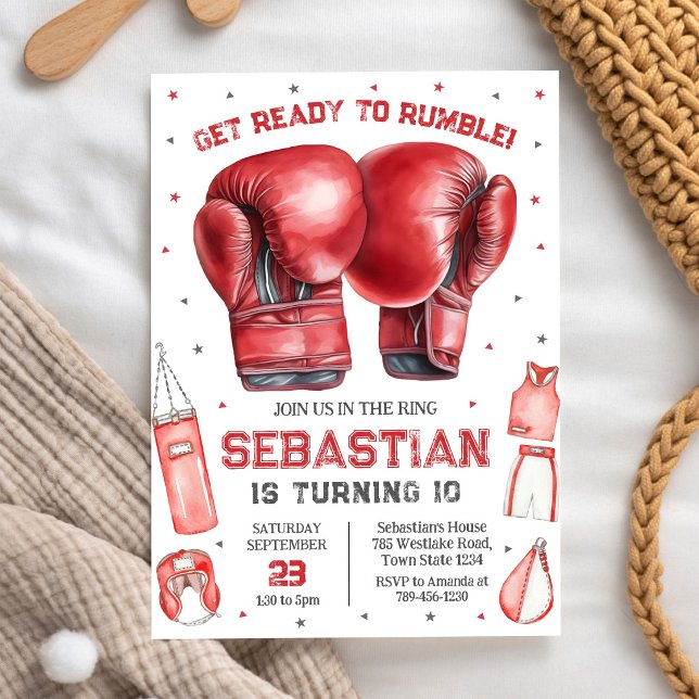 Get Ready To Rumble Boxing Birthday Invitation (Creator Uploaded)