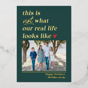 Get Real Foil Holiday Photo Card Christmas Card