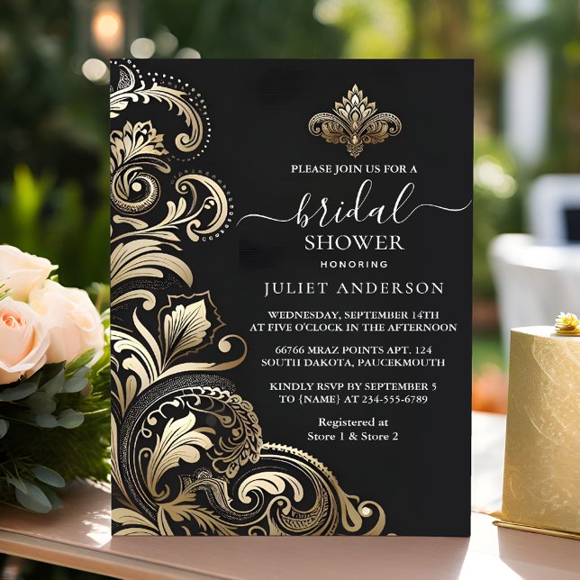 Get Retro Arabic Exotic Bold Damask Bridal Shower Invitation (Creator Uploaded)