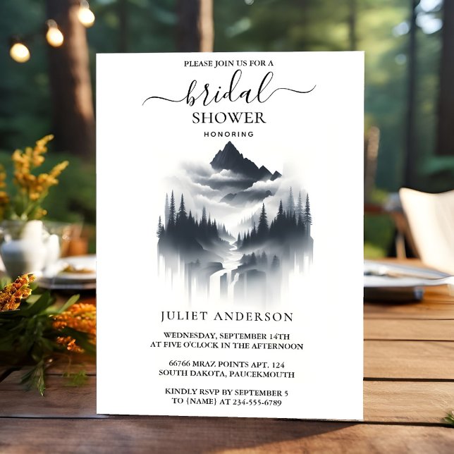 Get River Rain Cloud Smoky Mountain Bridal Shower Invitation (Creator Uploaded)