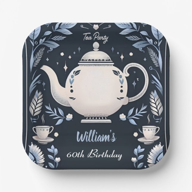 Get Royal Chic Adult Fairy Tea Party 60th Birthday Paper Plate (Front)