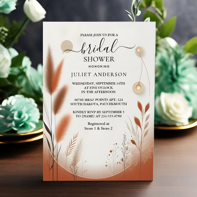 Get Rustic Boho Autumn Ombre Brown Bridal Shower Invitation (Creator Uploaded)