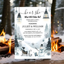 Get Rustic Snow Cold Ice Cosy Winter Gender Reveal