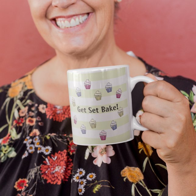 Get Set Bake colourful cupcakes custom name Coffee Mug (Creator Uploaded)