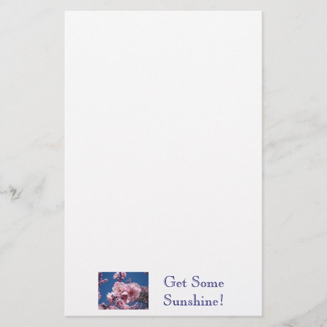 Get Some Sunshine! stationery Pink Flower Blossoms (Front)