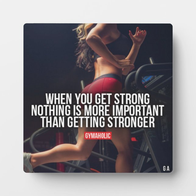 Get Stronger - Women's Workout Motivational Plaque (Front)