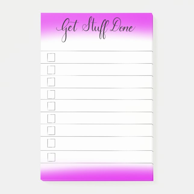 "Get Stuff Done" To-Do Checklist Notes (Front)