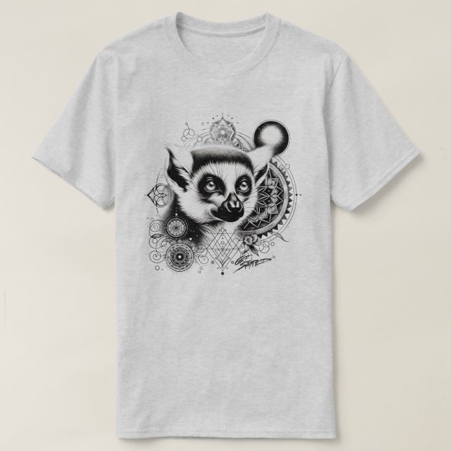 Get Swamped Lemur Sacred Geometry T-Shirt (Design Front)