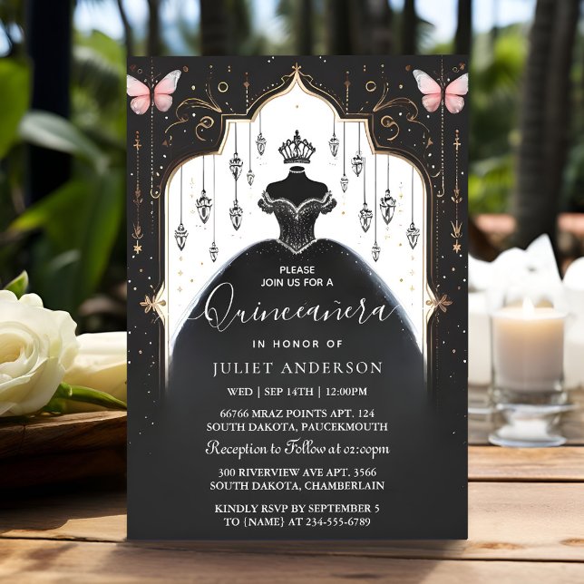 Get Tiara Family Latina Girly Spanish Quinceanera Invitation (Creator Uploaded)