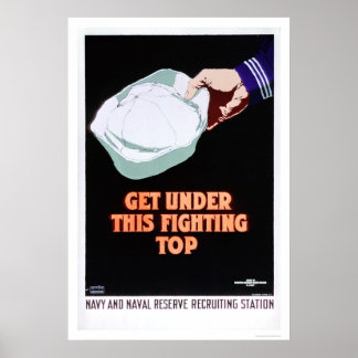 Get Under this Fighting Top - Navy (US02296) Poster