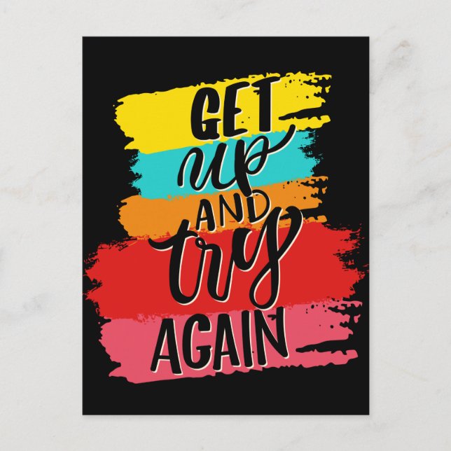 Get UP and try again motivational Postcard (Front)