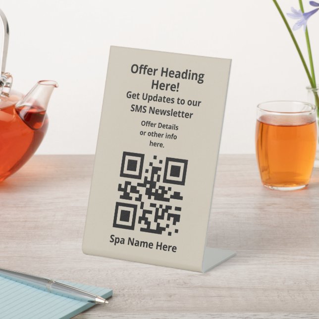 Get Updates QR Code Sign | Newsletter / SMS | Spa  (In SItu)