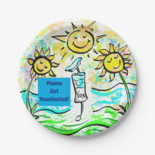 GET VACCINATED PAPER PLATE