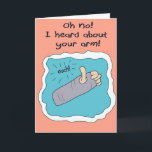 Get Well Better Soon Broken Arm Greeting Card<br><div class="desc">A great way to spread a smile with this unique injured arm card by Kerra Lindsey.  Wish your friend a big 'thumbs up' for a speedy recovery.</div>