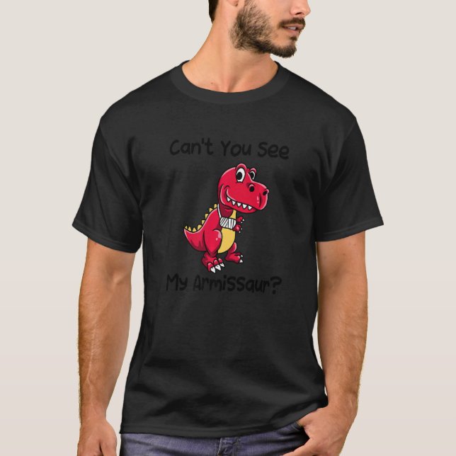 Get Well Broken Arm Rex Dinosaur with a Cast T-Shirt (Front)