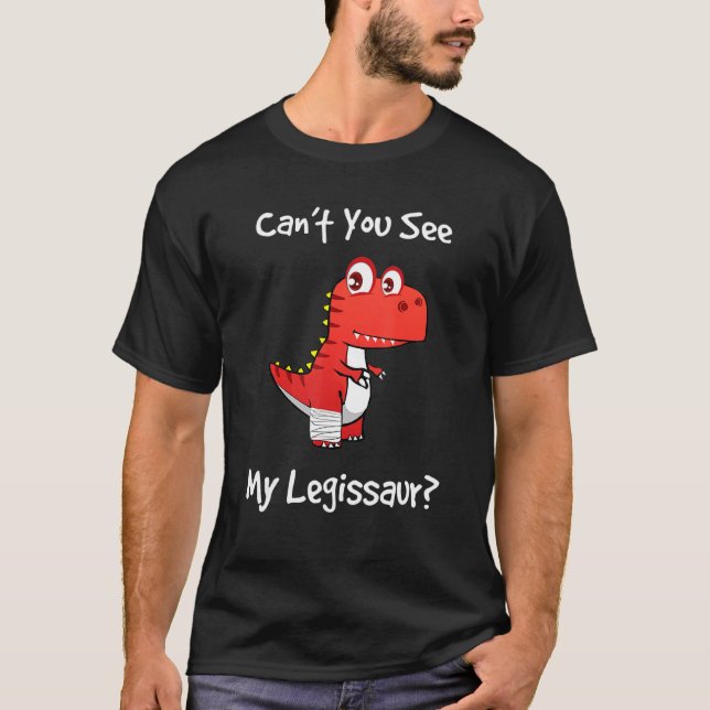 Get Well Broken Leg Dinosaur With A Cast T-Shirt (Front)