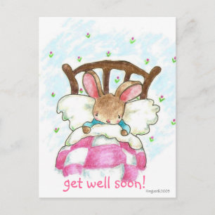 Get Well Bunny Postcard