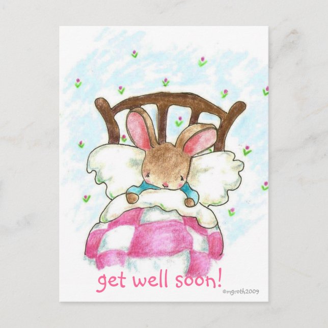 Get Well Bunny Postcard (Front)