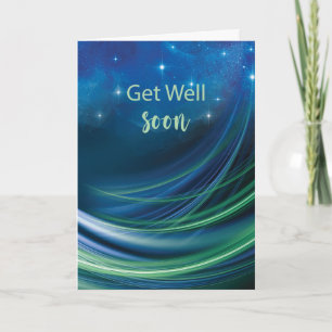 Get Well Business Navy and Green Abstract Circles Card