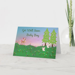 Get Well Card for a Baby Boy with Animals