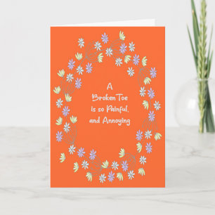 Get Well Card for Broken Toe in Orange