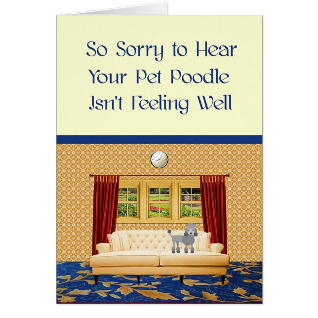 Get Well Card for Pet Poodle (Front)