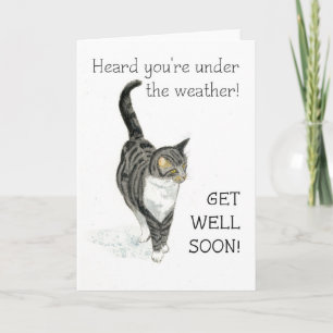 Get Well Card - Gray Tabby Cat