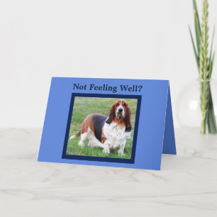 "Get Well" Card w/Basset Hound Nurse and Bones