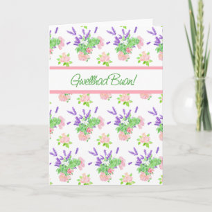Get Well Card, Welsh Greeting, Scents of Summer Card