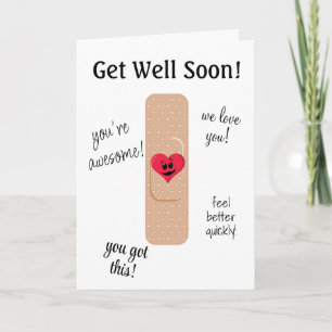 Get Well Card with Cute Bandaid
