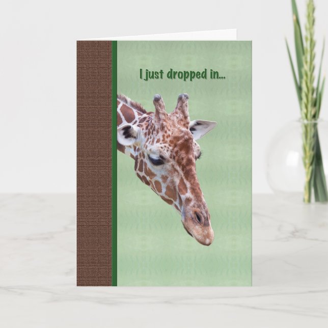 Get Well Card with Inquisitive Giraffe (Front)
