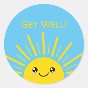 Get Well Classic Round Sticker