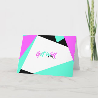 Get Well Colour-Blocking Card  | Black Teal Pink