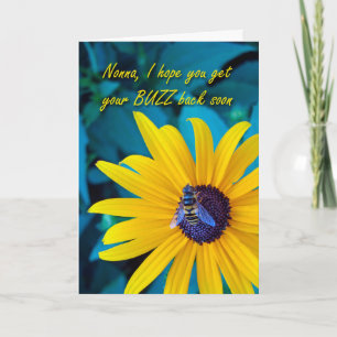 Get Well for Nonna with Bee on Flower Card
