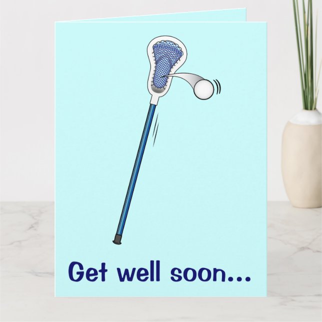 Get Well from Lacrosse Team Large Card (Front)