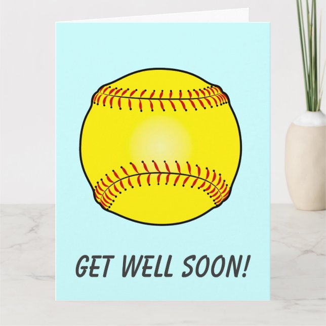 Get Well from Softball Team From Whole Gang Large Card (Front)