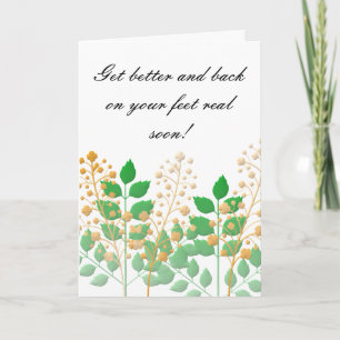 Get Well Garden Flowers and Leaves Card
