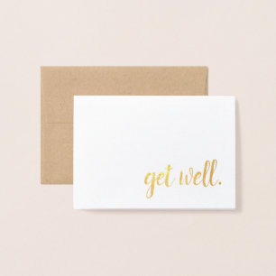 get well gold foil foil card