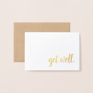 get well gold foil foil card