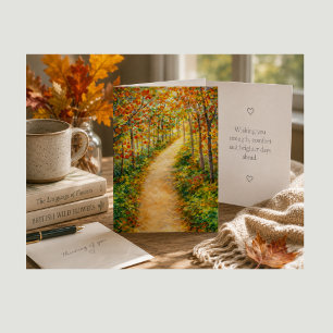 Get Well Greeting Card Autumn Fall Leaves