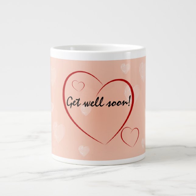Get Well Hearts Large Coffee Mug (Front)