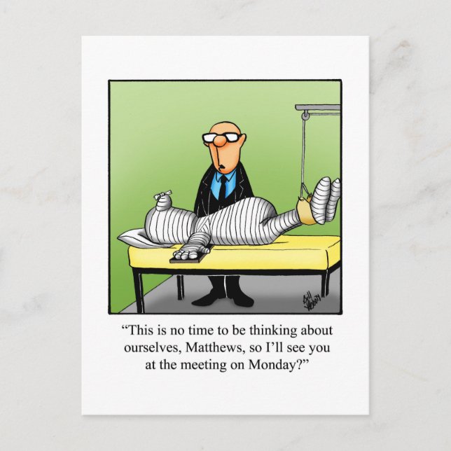 Get Well Humour Postcard "Monday Meeting" (Front)
